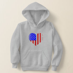 grunge-amerikanische Flagge Herz abgenutzt Hoodie