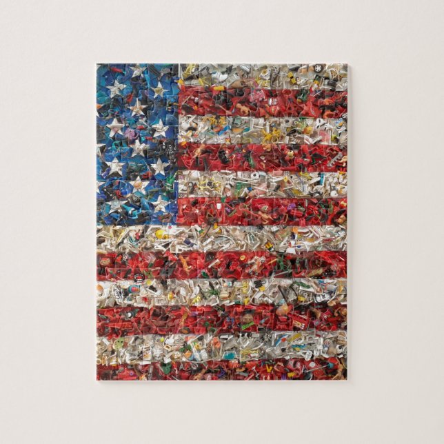 grunge amerikanische Flagge Puzzle (Vertikal)
