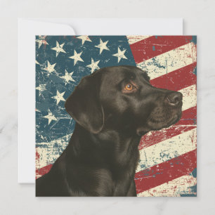 Grunge-amerikanische Flagge schwarzer Labrador-Fla