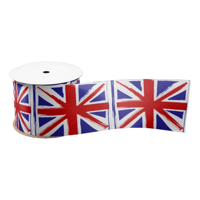 Grunge-Art-britische Gewerkschafts-Jack-Flagge Satinband (Spule)
