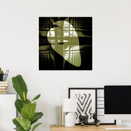 Grunge Ästhetische Fraktal Kunst Poster