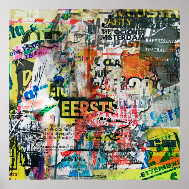 Grunge Background mit altgedrehtem Postersposter,R Poster (Vorne)