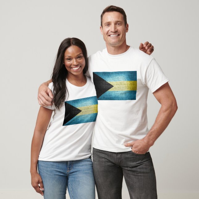 Grunge Bahamas Flagge T-Shirt (Unisex)