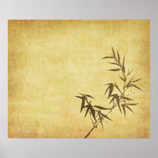Grunge Bamboo Papier Hintergrund Poster (Vorne)