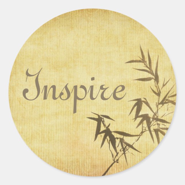Grunge Bamboo Papier Hintergrund Runder Aufkleber (Vorderseite)