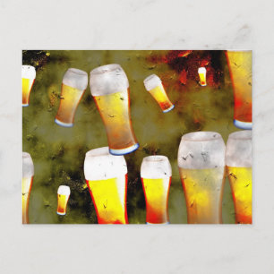 Grunge Beer Postkarte