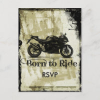 Grunge Biker Wedding RSVP Einladung mit Foto