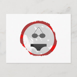 Grunge Bikini Sign Postkarte