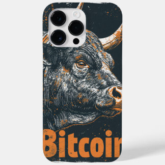Grunge Bitcoin Bull Blockchain design Case-Mate iPhone 14 Pro Max Hülle