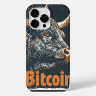 Grunge Bitcoin Bull Blockchain design iPhone 14 Pro Max Hülle