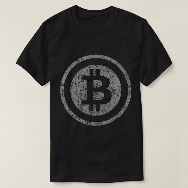 Grunge Bitcoin Crypto Symbol Design T-Shirt (Design vorne)