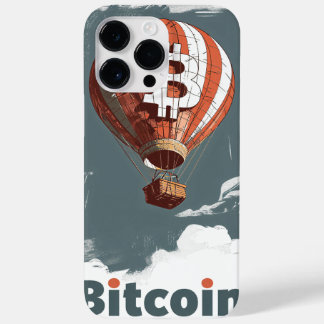Grunge Bitcoin hot air balloon Blockchain design Case-Mate iPhone 14 Pro Max Hülle
