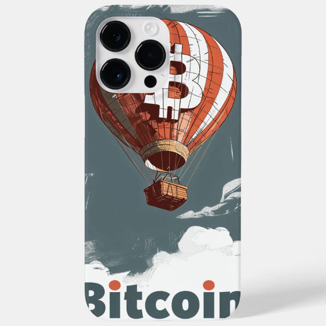 Grunge Bitcoin hot air balloon Blockchain design Case-Mate iPhone Hülle (Rückseite)