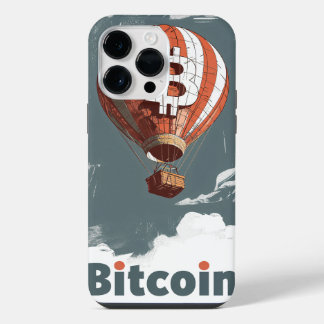 Grunge Bitcoin hot air balloon Blockchain design iPhone 14 Pro Max Hülle