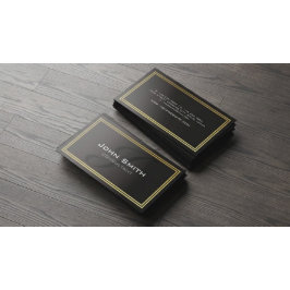 Grunge Black Metal und Gold Foil Border Consultant Visitenkarte
