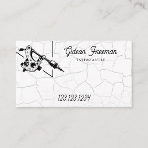 Grunge Black & White Tattoo Gun Visitenkarte