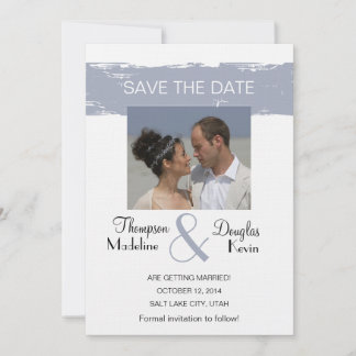 Grunge Blue - Foto Save the Date Karte