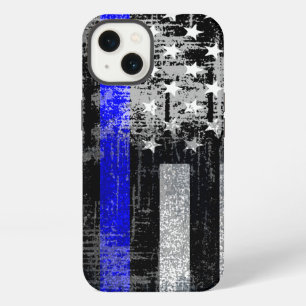 Grunge Blue Line Flag iPhone Case 13 Hülle