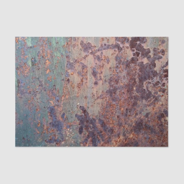 Grunge Blue Rusted Metal Muster Seidenpapier (Vorderseite)