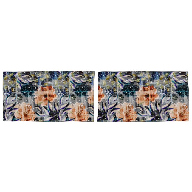 Grunge Blume. Kissenbezug (Vorderseite-Set)