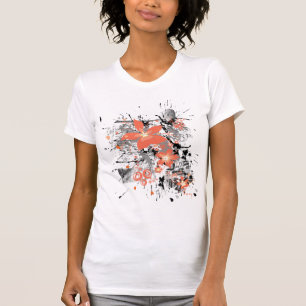 Grunge-Blumen T-Shirt