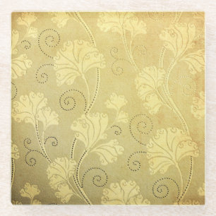 Grunge-Blumenmuster im Vintage-Stil. Glasuntersetzer