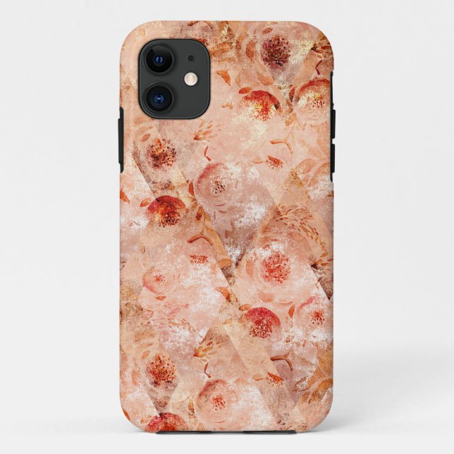 Grunge Blumenmuster. Korallenhintergrund. Case-Mate iPhone Hülle (Rückseite)