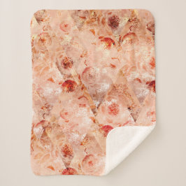 Grunge Blumenmuster. Korallenhintergrund. Sherpadecke