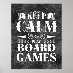 Grunge Board Games Wall Decoder Poster