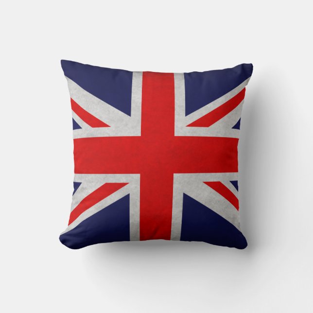 Grunge Britische Flagge Kissen (Vorderseite)