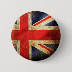 Grunge British Flag Button