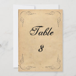 Grunge Brown Paper Wedding Tischnummer