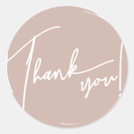 Grunge Brush Circle Calligraphy Vielen Dank Runder Aufkleber