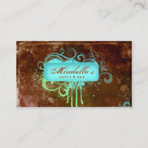 Grunge Business Card Blume Salon Wellness-Center B Visitenkarte