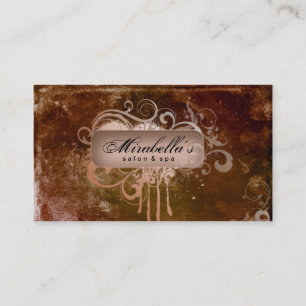 Grunge Business Card Blume Salon Wellness-Center B Visitenkarte