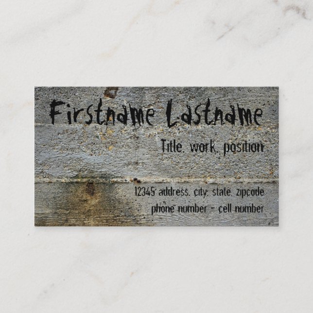 Grunge Business Card Visitenkarte (Vorderseite)