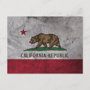 Grunge California-Flagge Postkarte