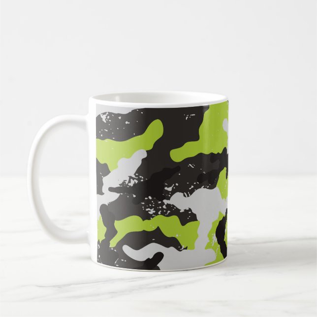 Grunge Camouflage Vintager Hintergrund Kaffeetasse (Links)