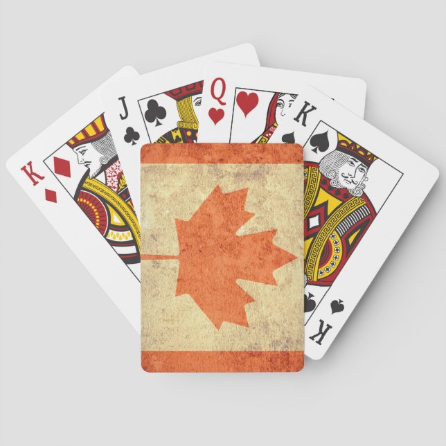 Grunge Canada Flag Spielkarten (Rückseite)