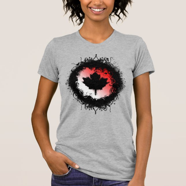 Grunge Canadian Maple Leaf T-Shirt (Vorderseite)