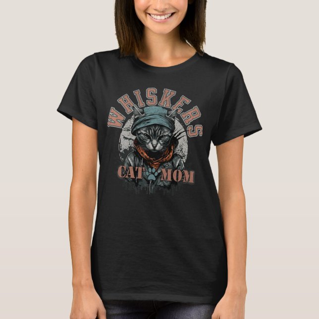Grunge Cat Mama T-Shirt (Vorderseite)