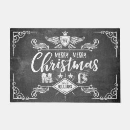 Grunge Chalkboard Frohe Weihnachten Retro Typograf Fußmatte