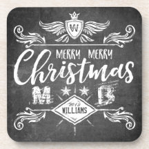 Grunge Chalkboard Frohe Weihnachten Retro Typograf