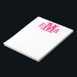 Grunge Chic Personalisiert Monogram Notepad Notizblock<br><div class="desc">Grunge Chic Personalisiert Monogram Design in Rosa und Weiß</div>
