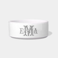 Grunge Chic Personalisiert Monogram Pet Bowl
