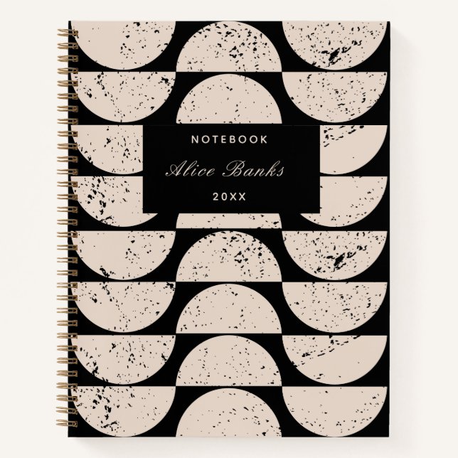 Grunge Circles & Script Name Notizbuch (Vorderseite)
