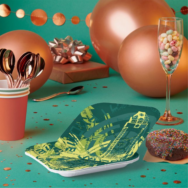 Grunge City Graphic Pappteller (Von Creator hochgeladen)