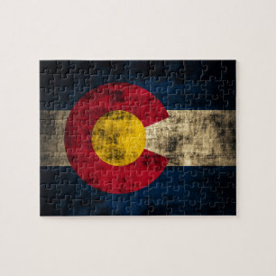 Grunge Colorado-Fahne Puzzle