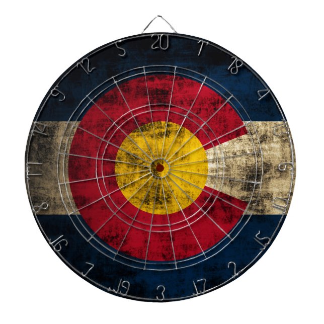 Grunge Colorado Flag Dartscheibe (vorne)