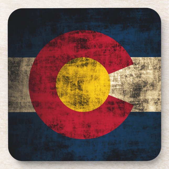 Grunge Colorado-Flagge Untersetzer (Vorderseite)